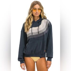 Aviator Nation Wave Stripe Hoodie Charcoal